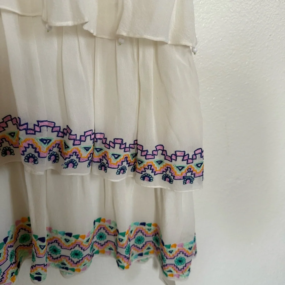 HEMANT AND NANDITA Silk Ivory embroidered Dress Size S - Picture 9 of 14